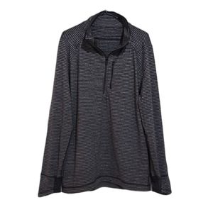 Lululemon 1/4 Zip Running Stripe Long Sleeve